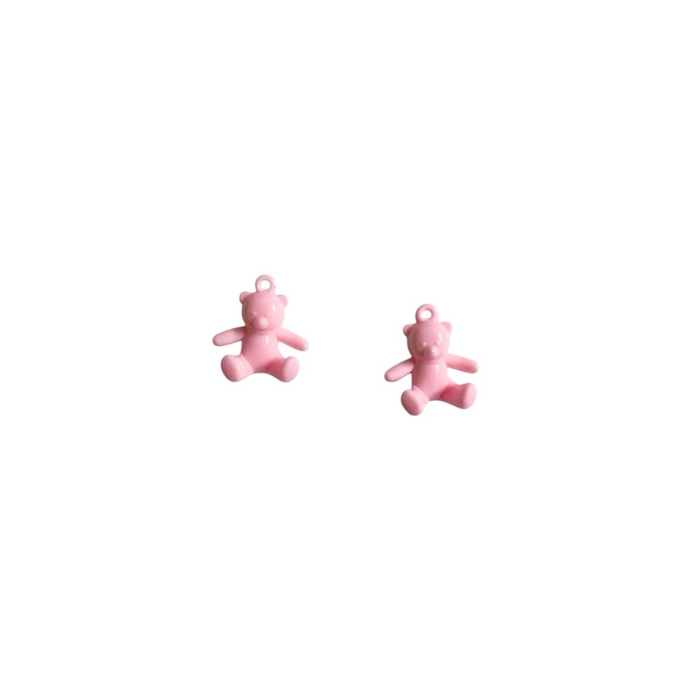 Baby Pink Teddy Bear Charms Cute Kawaii DIY Jewelry Earrings Bracelet Necklace